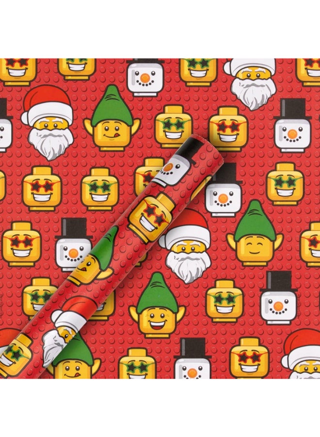 Hallmark ورق تغليف هدايا هولمارك LEGO عيد ميلاد سعيد (4 م، أحمر) - Image 1